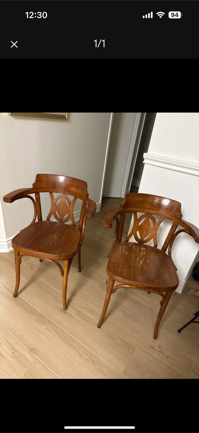 Wooden Armchairs - Set of 2