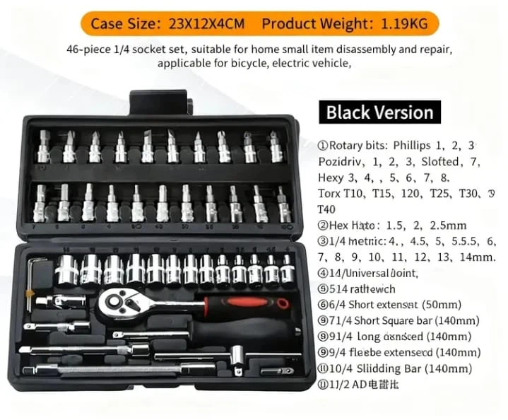 (NEVER USED) 46-Piece 1/4 Socket Set - photo 3