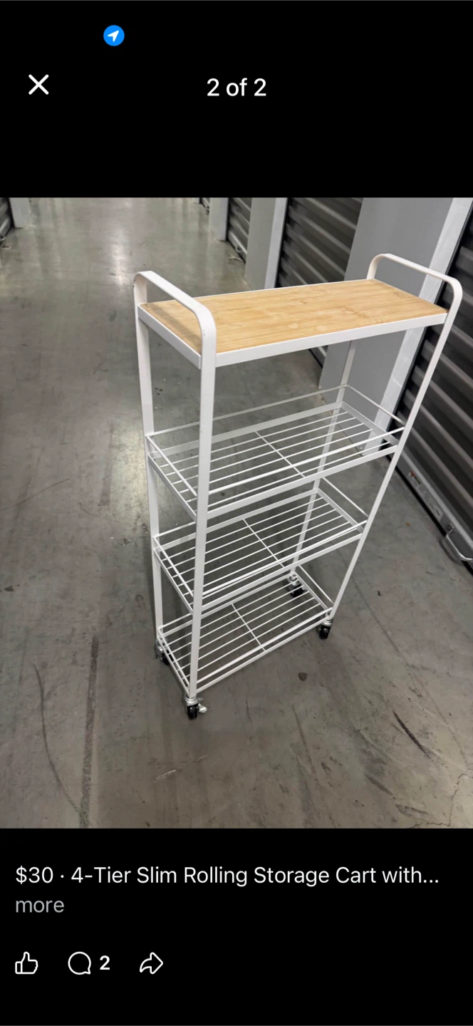 4-Tier Slim Rolling Storage Cart
