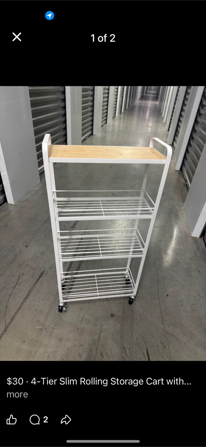 4-Tier Slim Rolling Storage Cart - photo 2