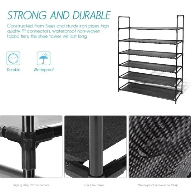 (NEVER USED) 6-Tier Shoe Rack - Waterproof Non-Woven Fabric - photo 2