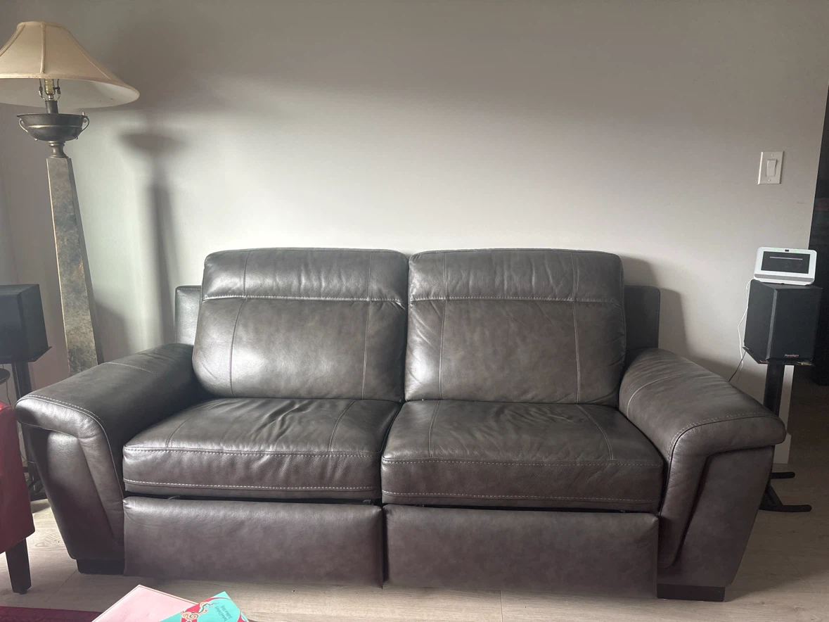 Grey Leather Sofa