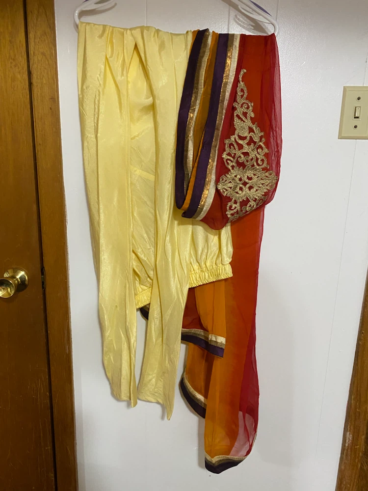 Yellow Embroidered Anarkali Suit Set - photo 4