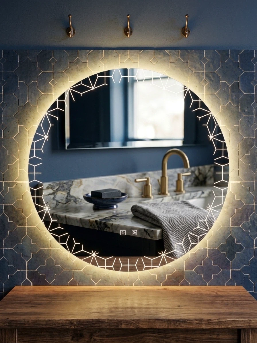 Round Vanity Mirror with LED Light