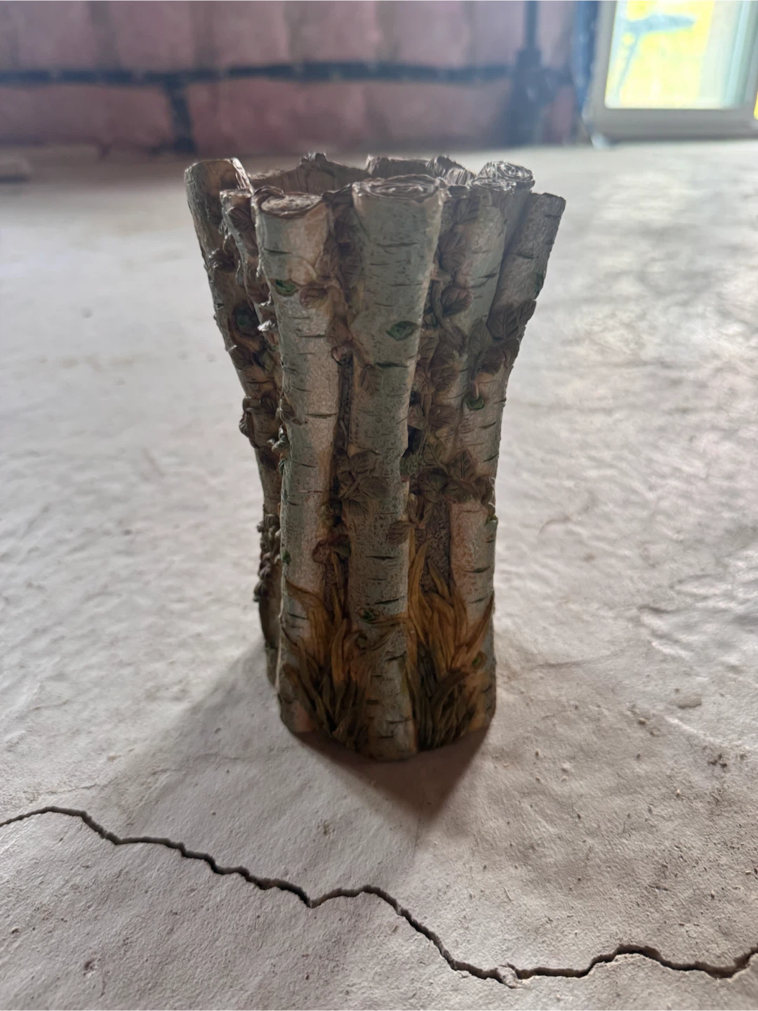 Decorative Birch Bark Planter Candle Holder