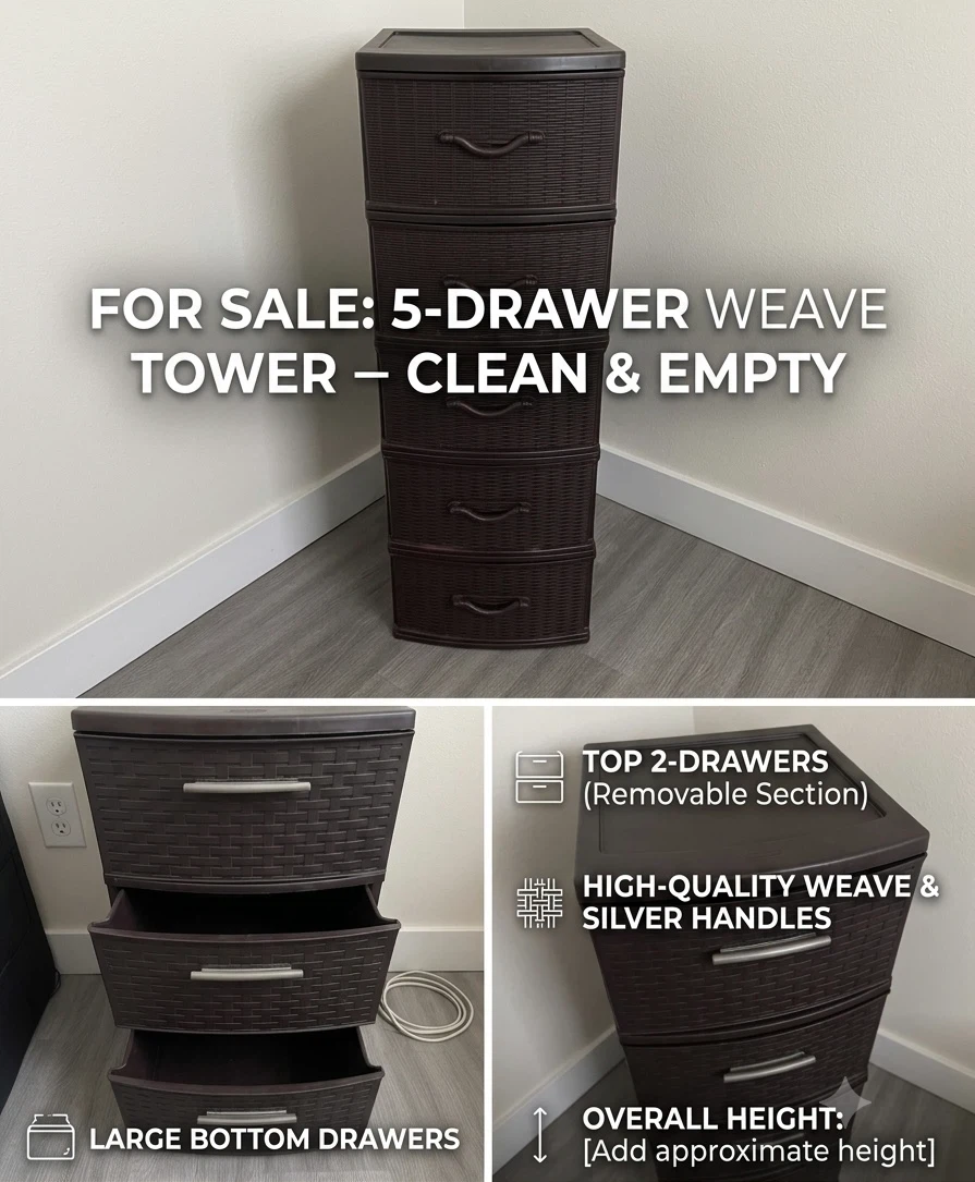 5-Drawer Weave Tower