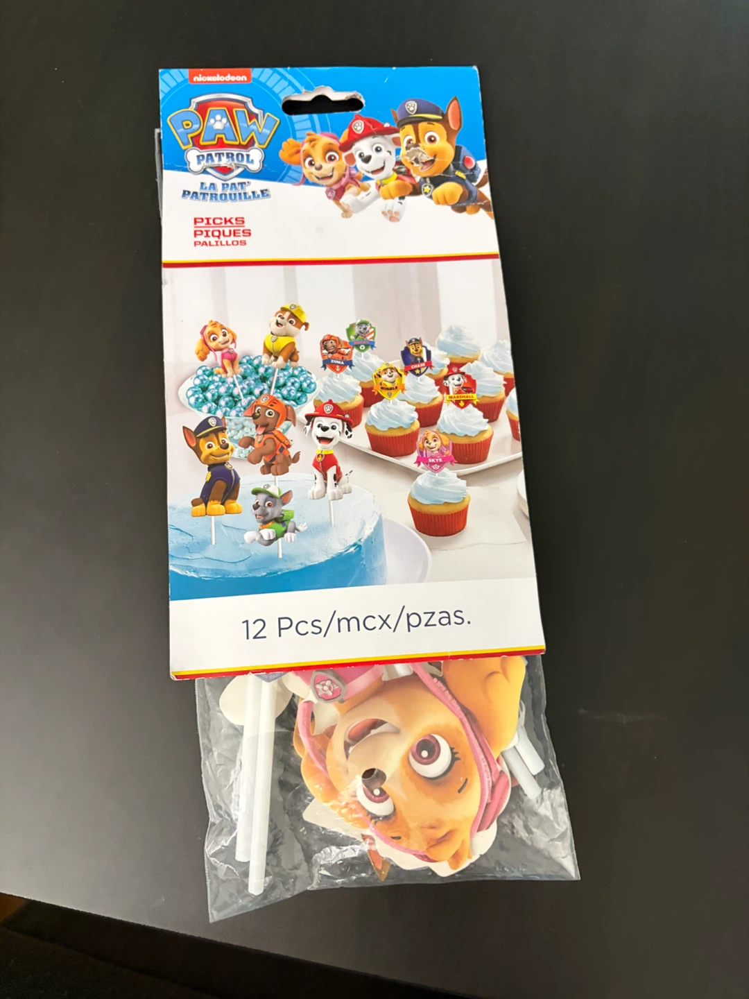 Paw Patrol Cupcake Picks - 12 Pcs
