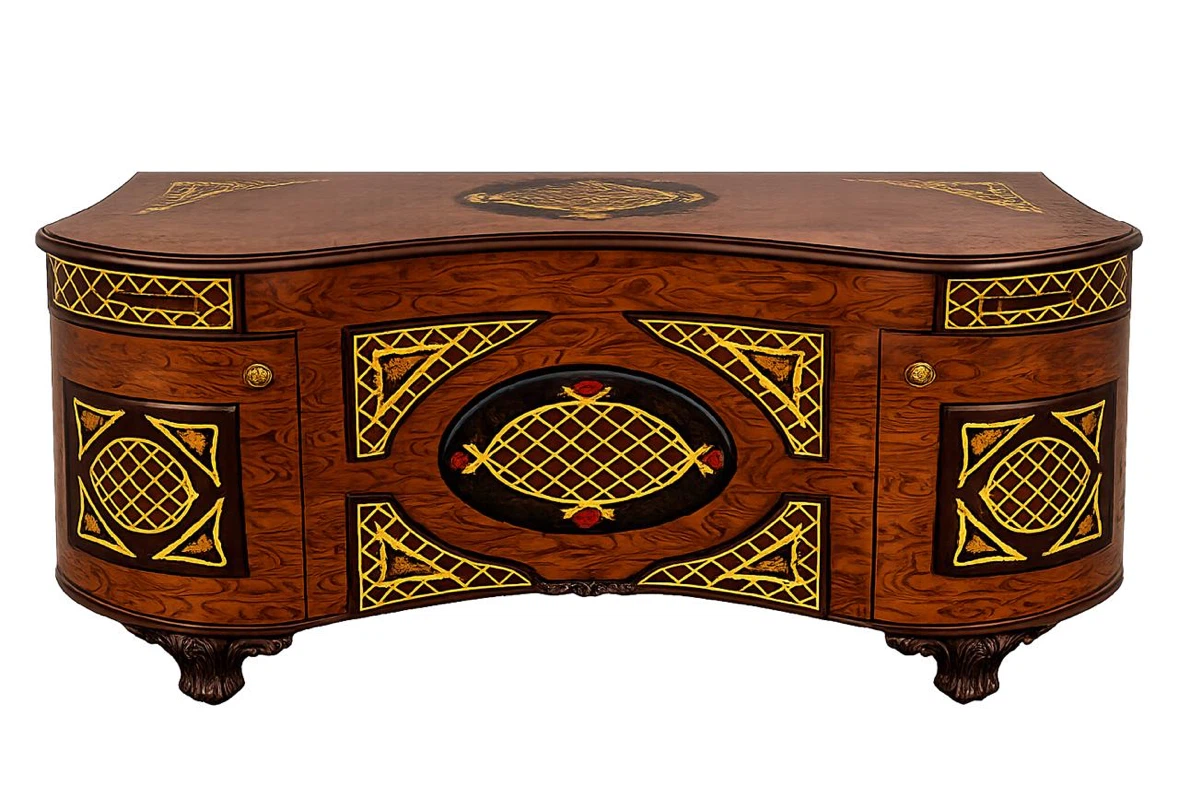 MUST GO 🚨(NEW) Antique Wooden Sideboard with Ornate Inlay - photo 2