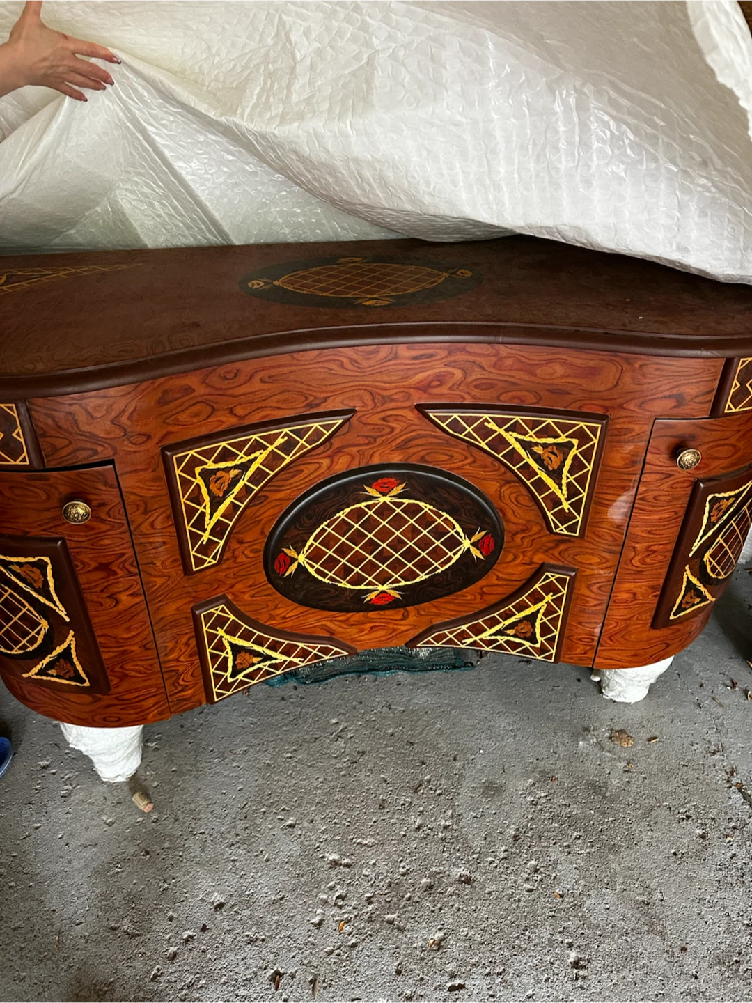 MUST GO 🚨(NEW) Antique Wooden Sideboard with Ornate Inlay - photo 3