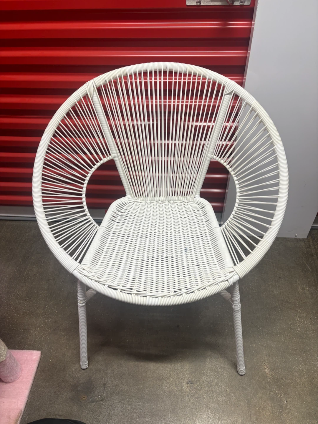 White Woven Accent Chair