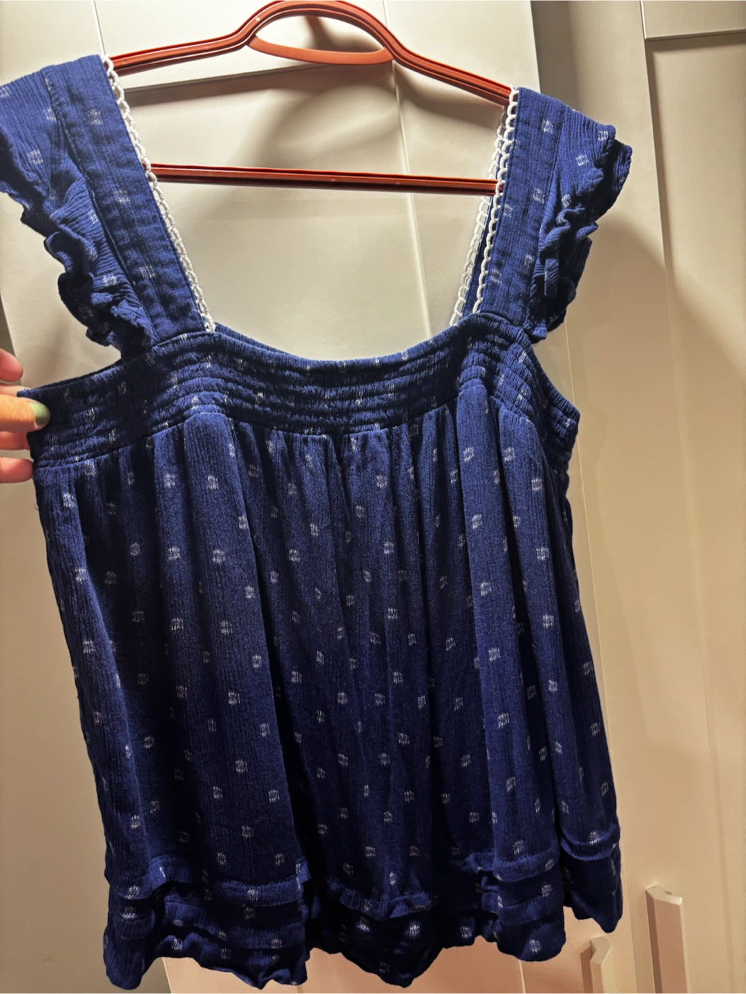Blue patterned cami top