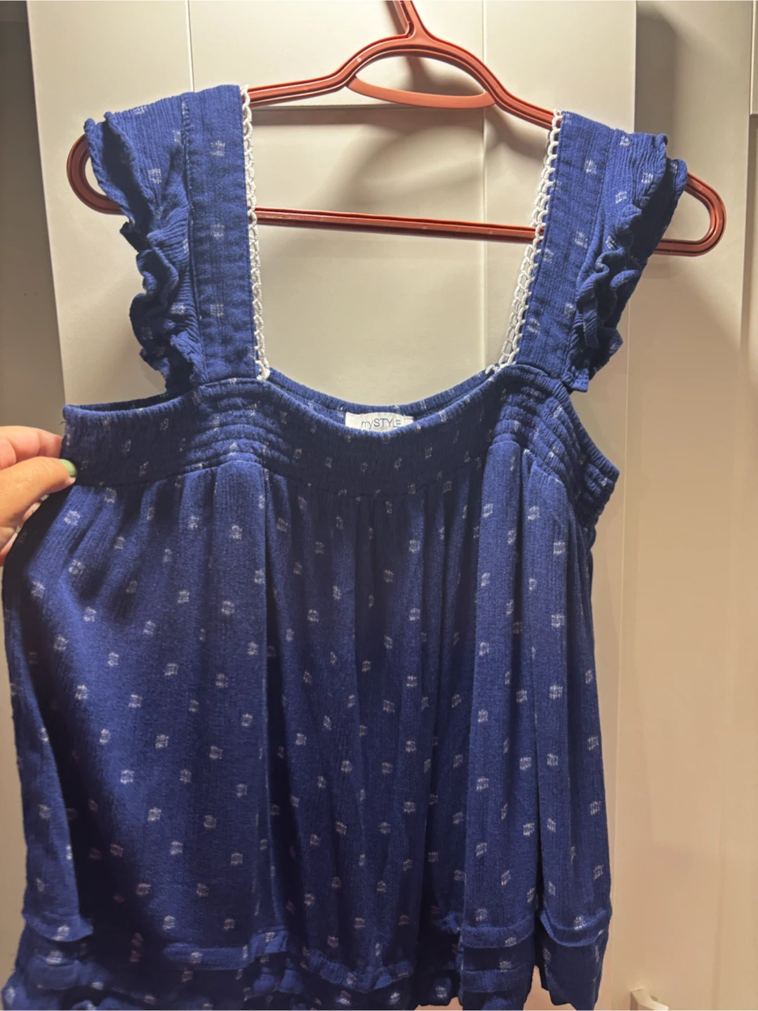 Blue patterned cami top - photo 2