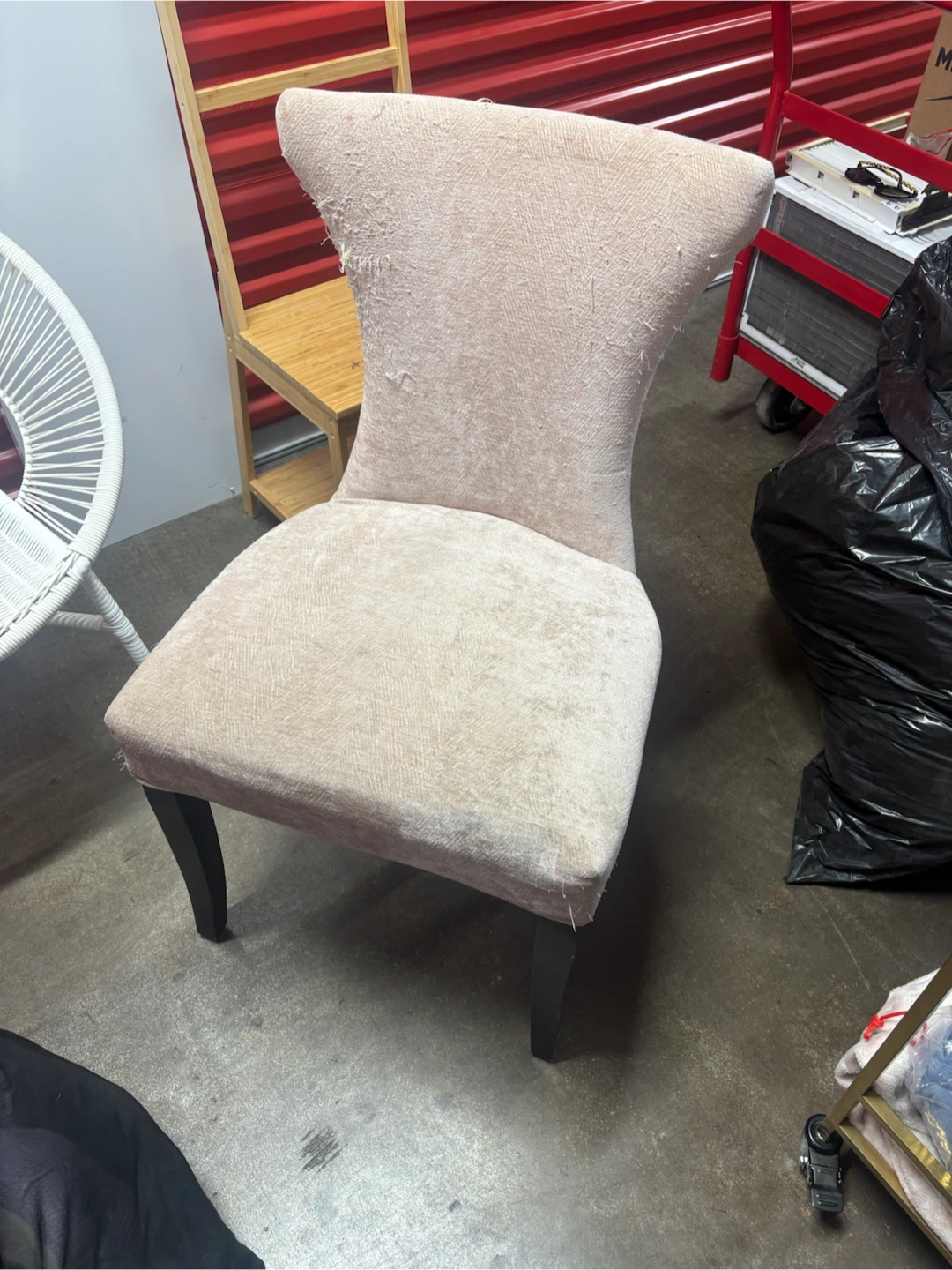 Light Pink Upholstered Accent Chair