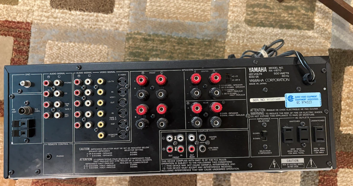 Yamaha RX-V870 Natural Sound Stereo Receiver