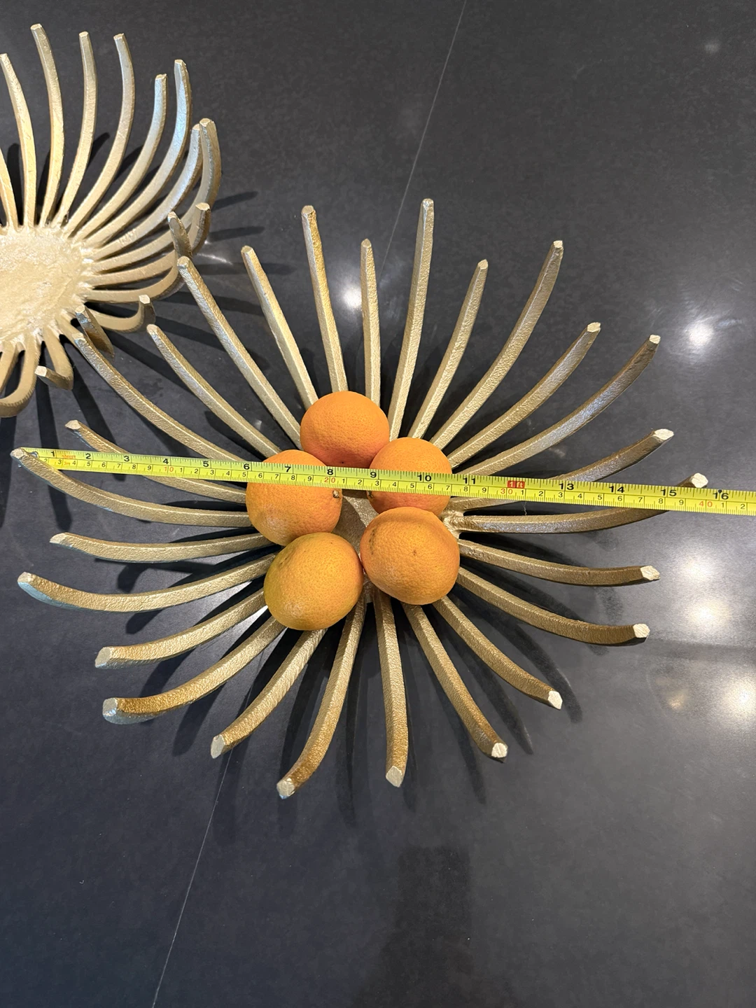 Gold Sunburst Fruit Bowl-large and medium size - photo 3