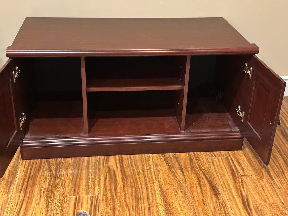 Dark Wood Media Console / TV Stand with Storage