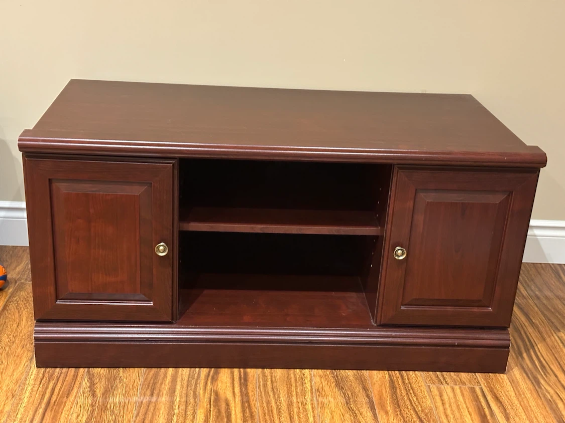 Dark Wood Media Console / TV Stand with Storage - photo 2