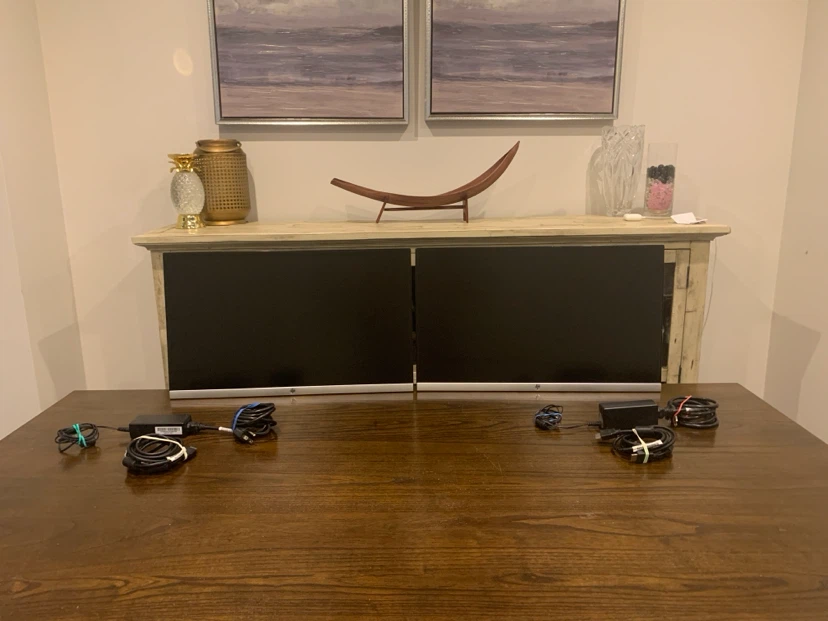 Pair of 24” HP Monitors (1080p IPS) + All Cables Included
