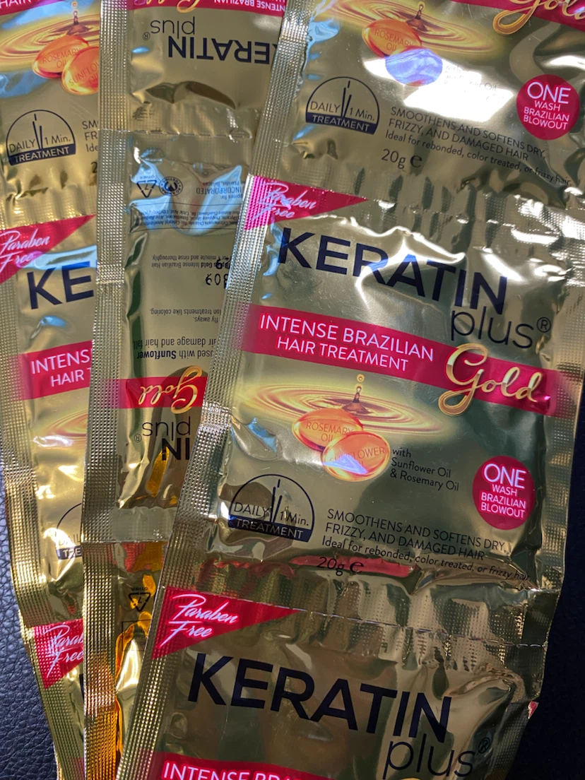 Keratin Plus Gold Hair Treatment Sachets (4x 20g) - photo 3