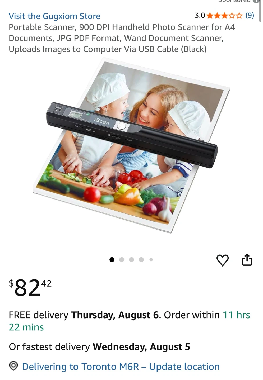 Portable Handheld Photo Scanner for A4 Documents - photo 2