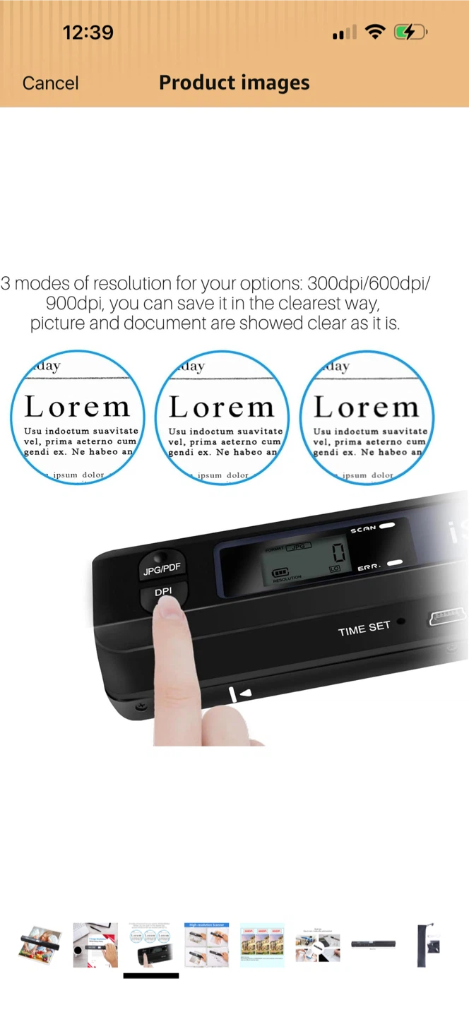 Portable Handheld Photo Scanner for A4 Documents - photo 4