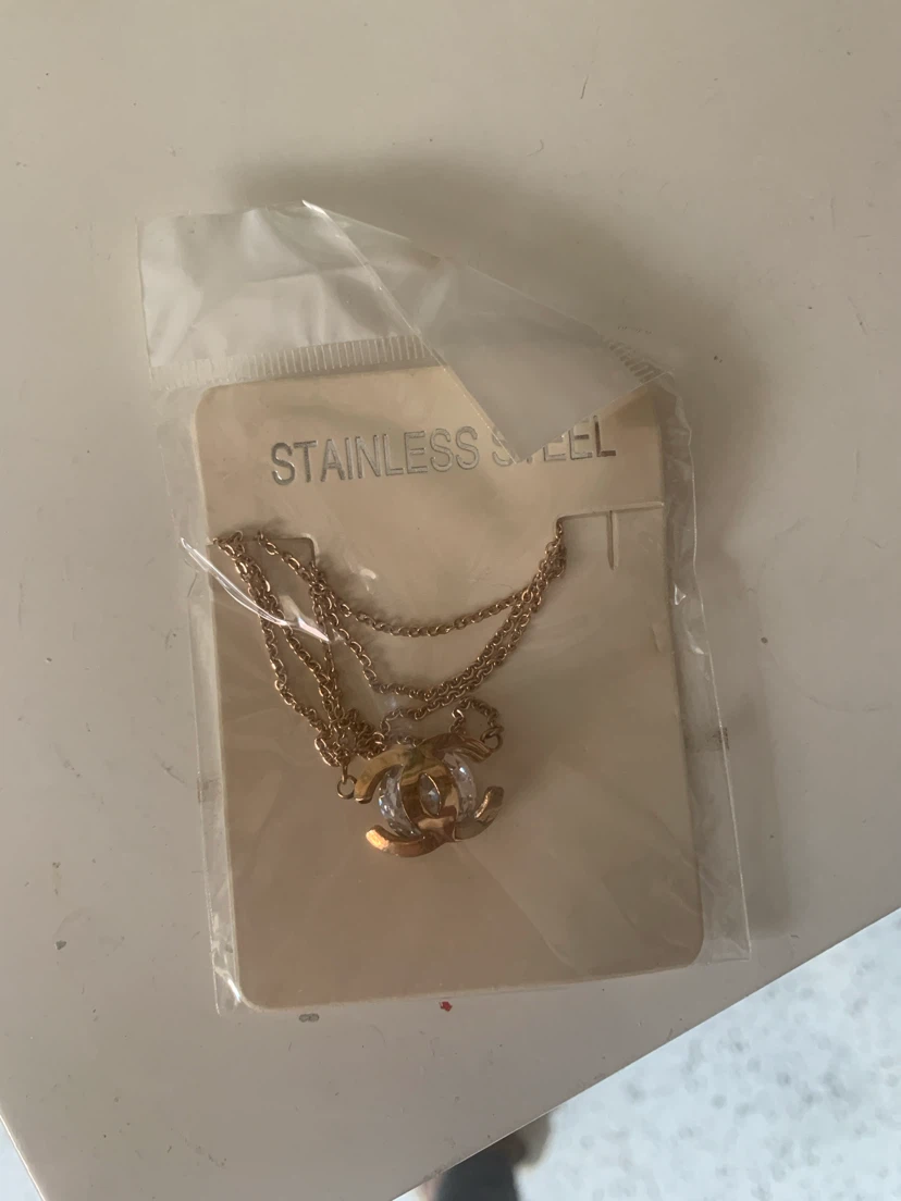 Gold Tone Double Layer Necklace