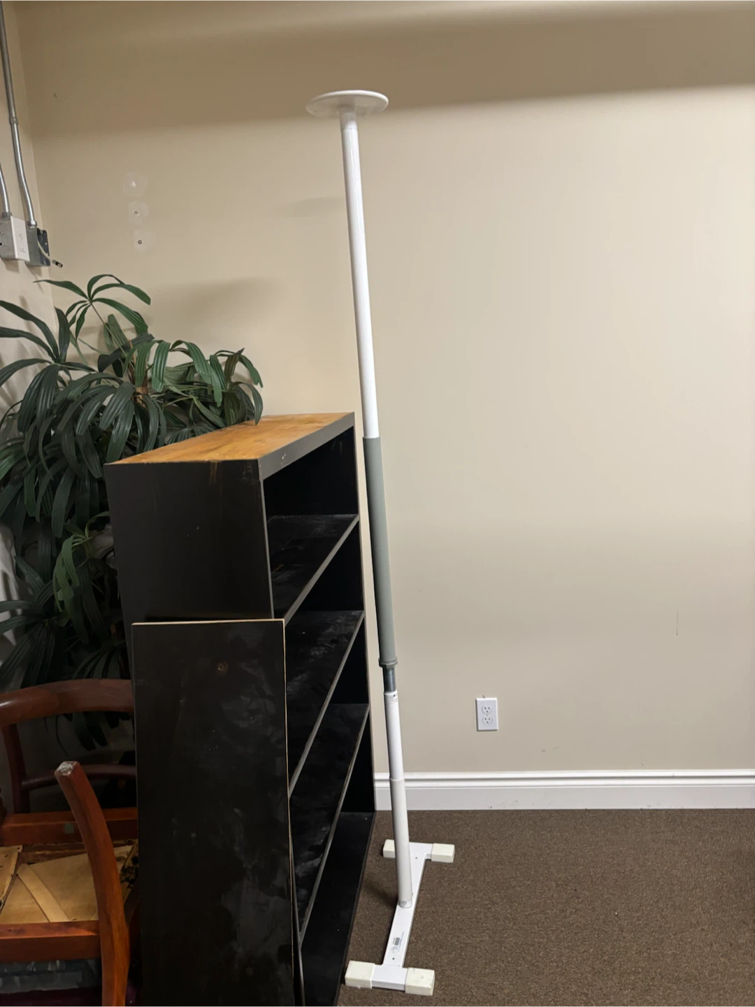 White assist  floor to ceiling Pole