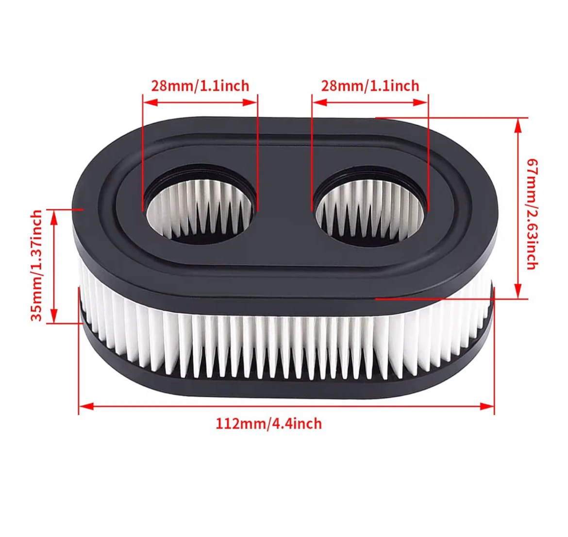 Oval craftsman Air Filter with Dual Openings