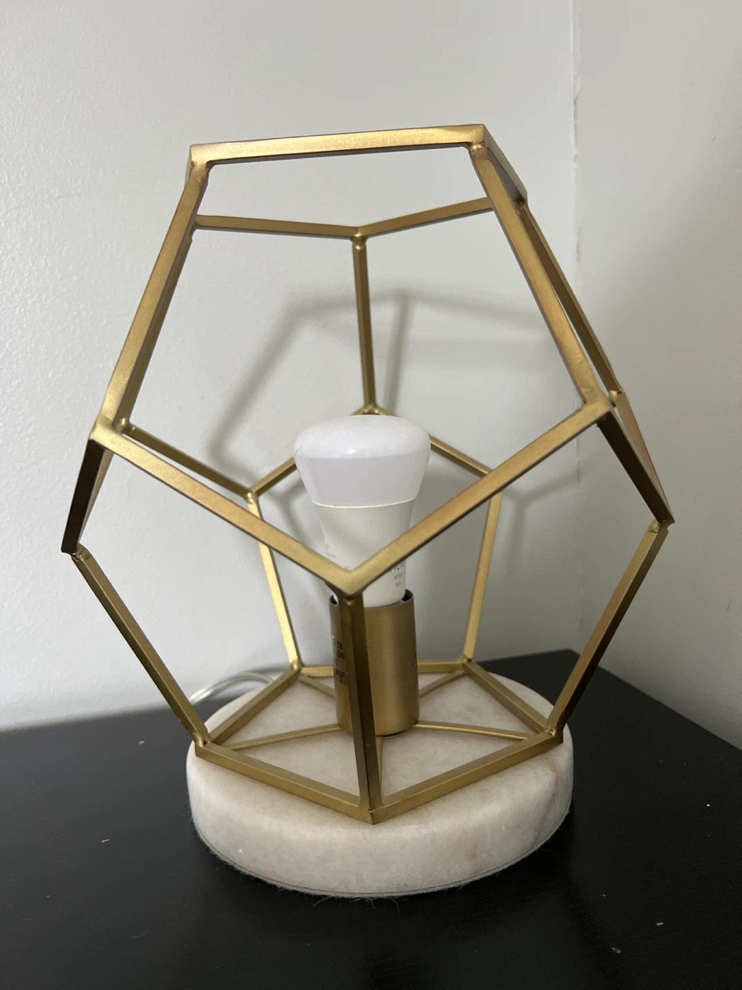 Geometric Table Lamp with Marble Base