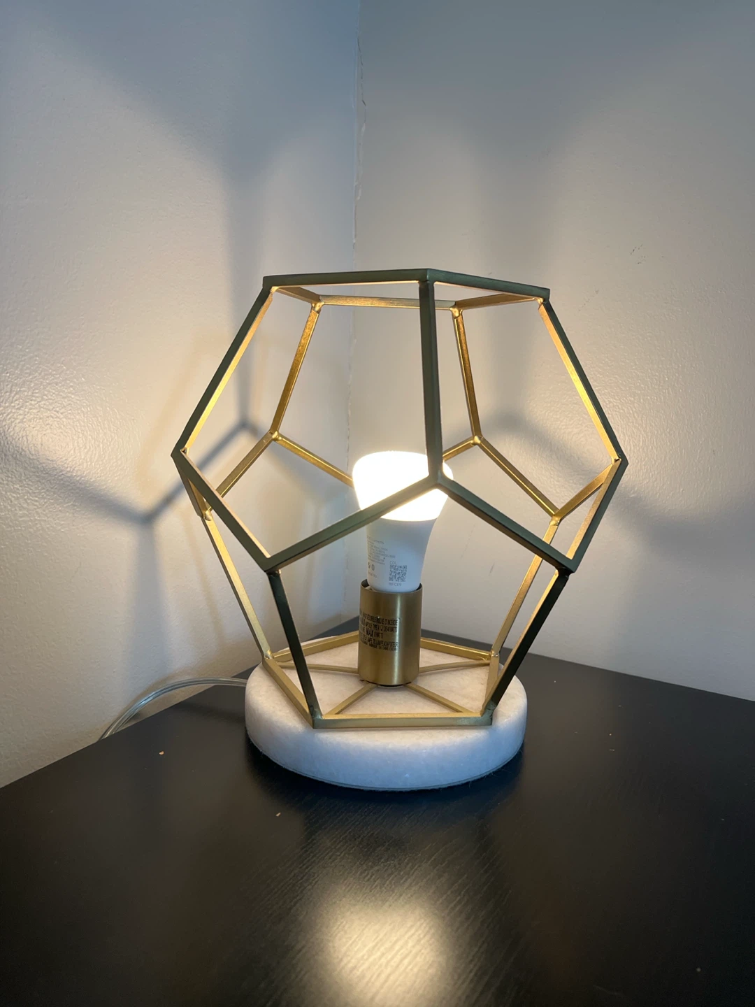 Geometric Table Lamp with Marble Base - photo 2