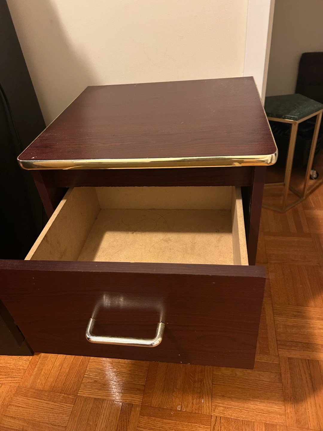 Dark Wood Nightstand with Drawer - photo 3