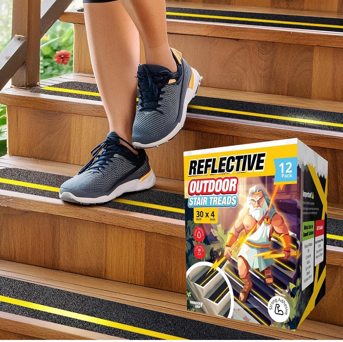 Reflective Outdoor Stair Treads - 12 Pack