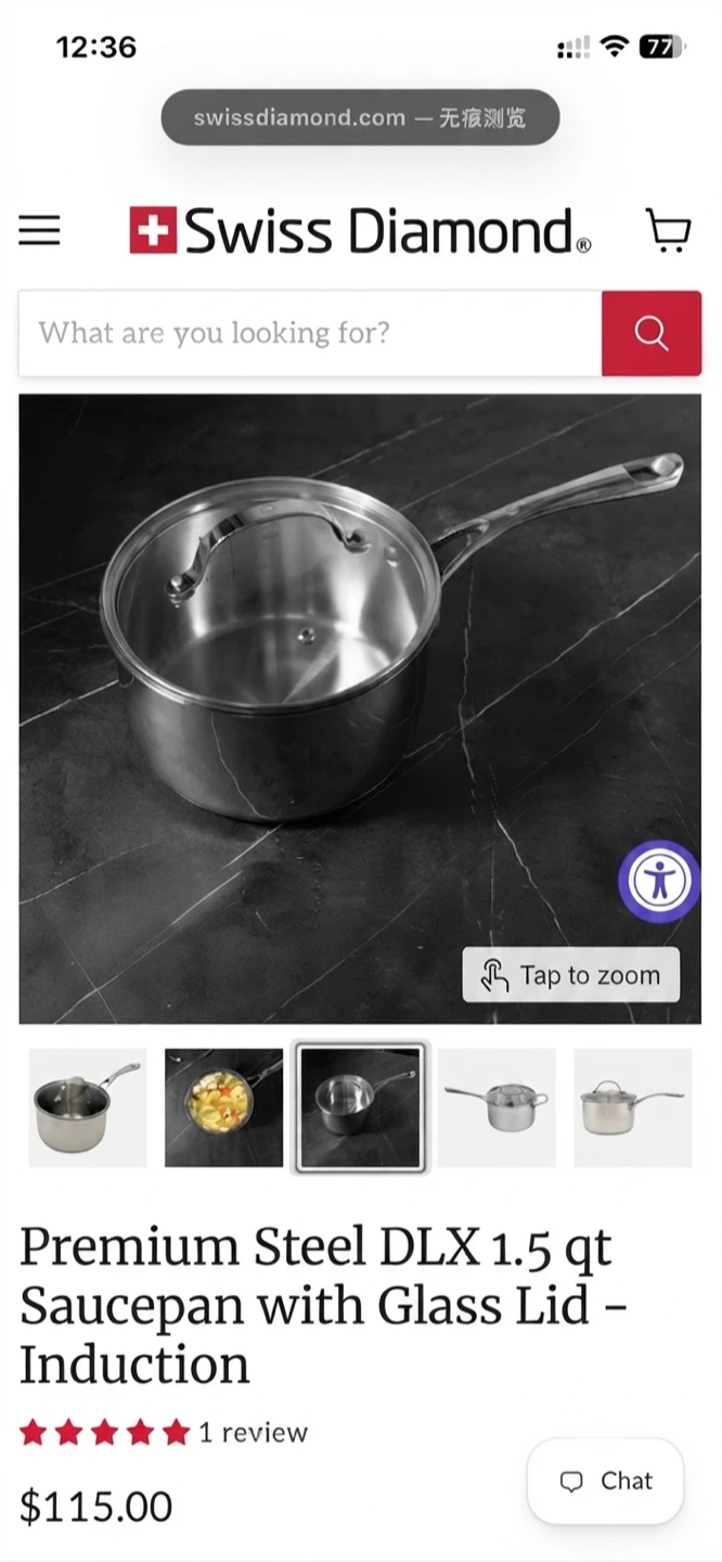 Swiss Diamond Premium Stainless Steel Saucepan - photo 5