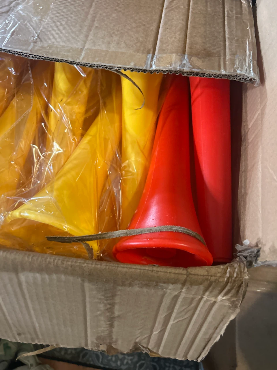 Party Horns - Red and Yellow