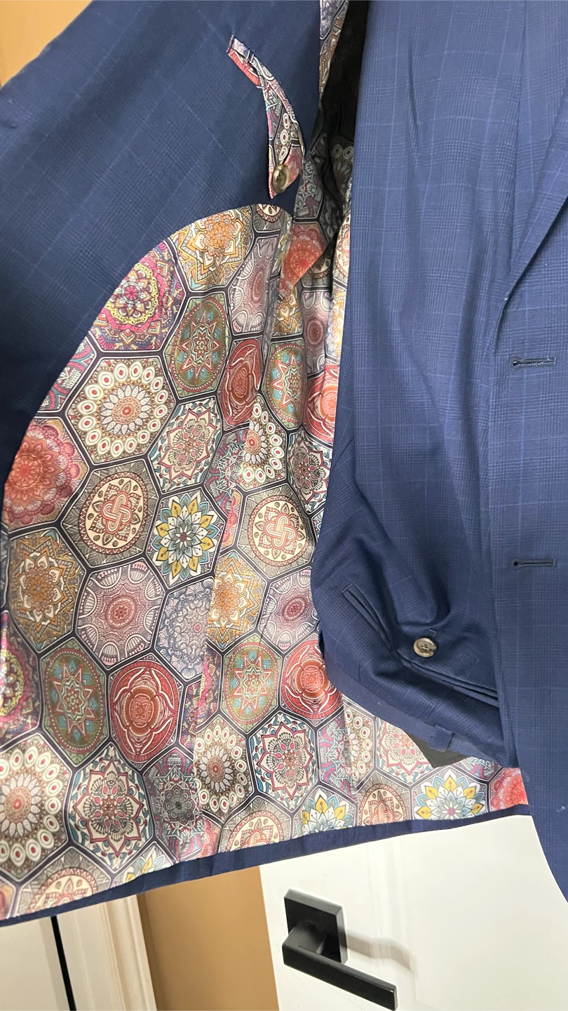 Navy 2pc Plaid Suit - photo 3