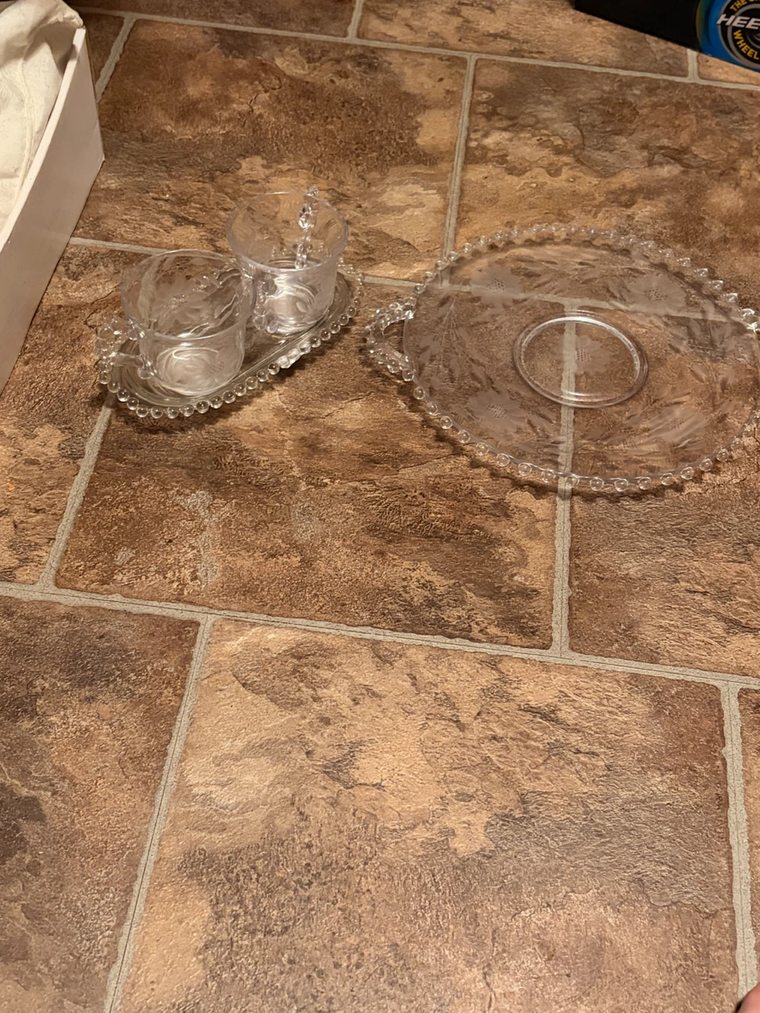 Crystal Cake Plate, Cream/Sugar Bowls and Serving Dishes - photo 2