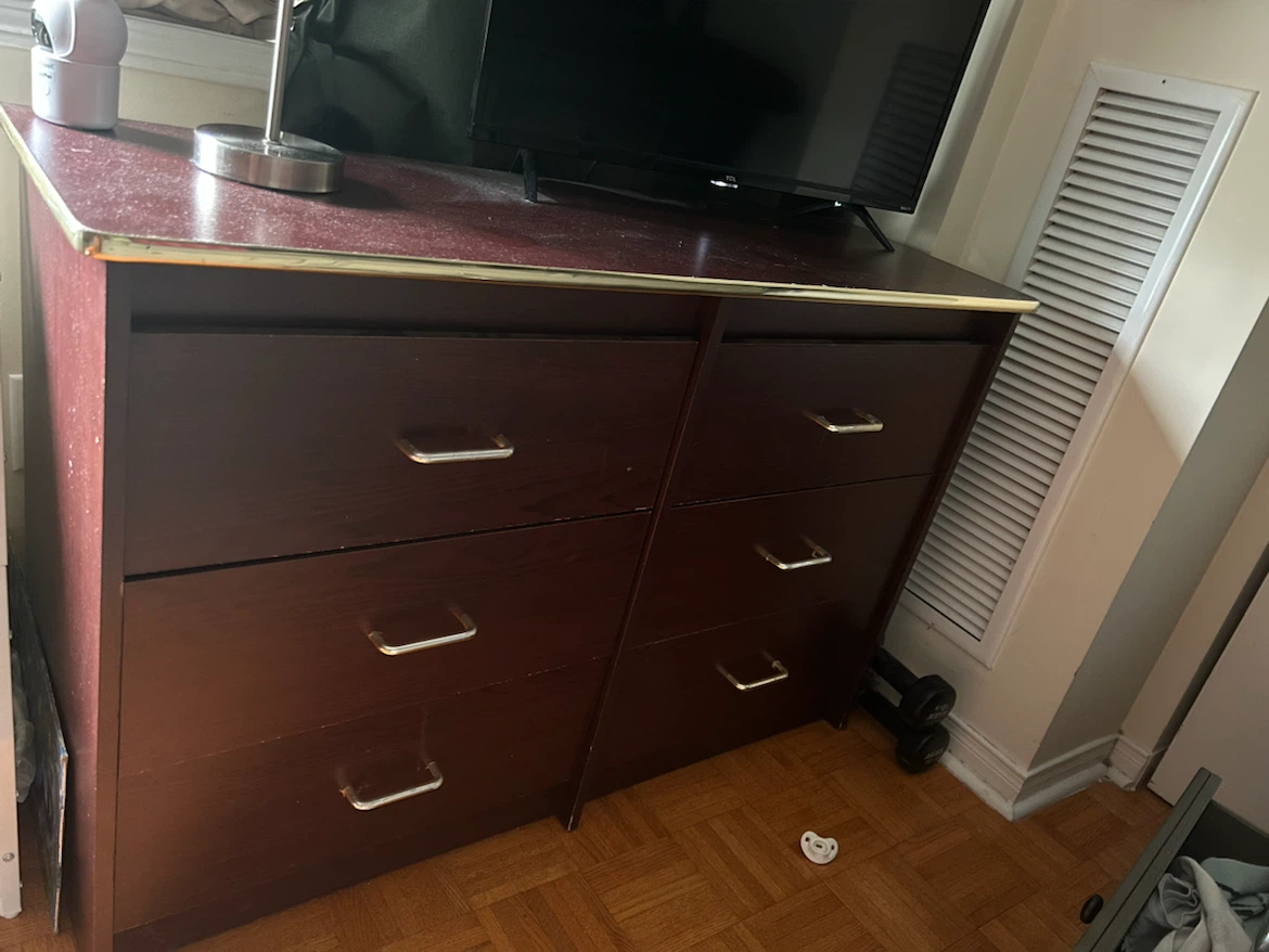 Dark Wood Dresser with 6 Drawers - photo 2