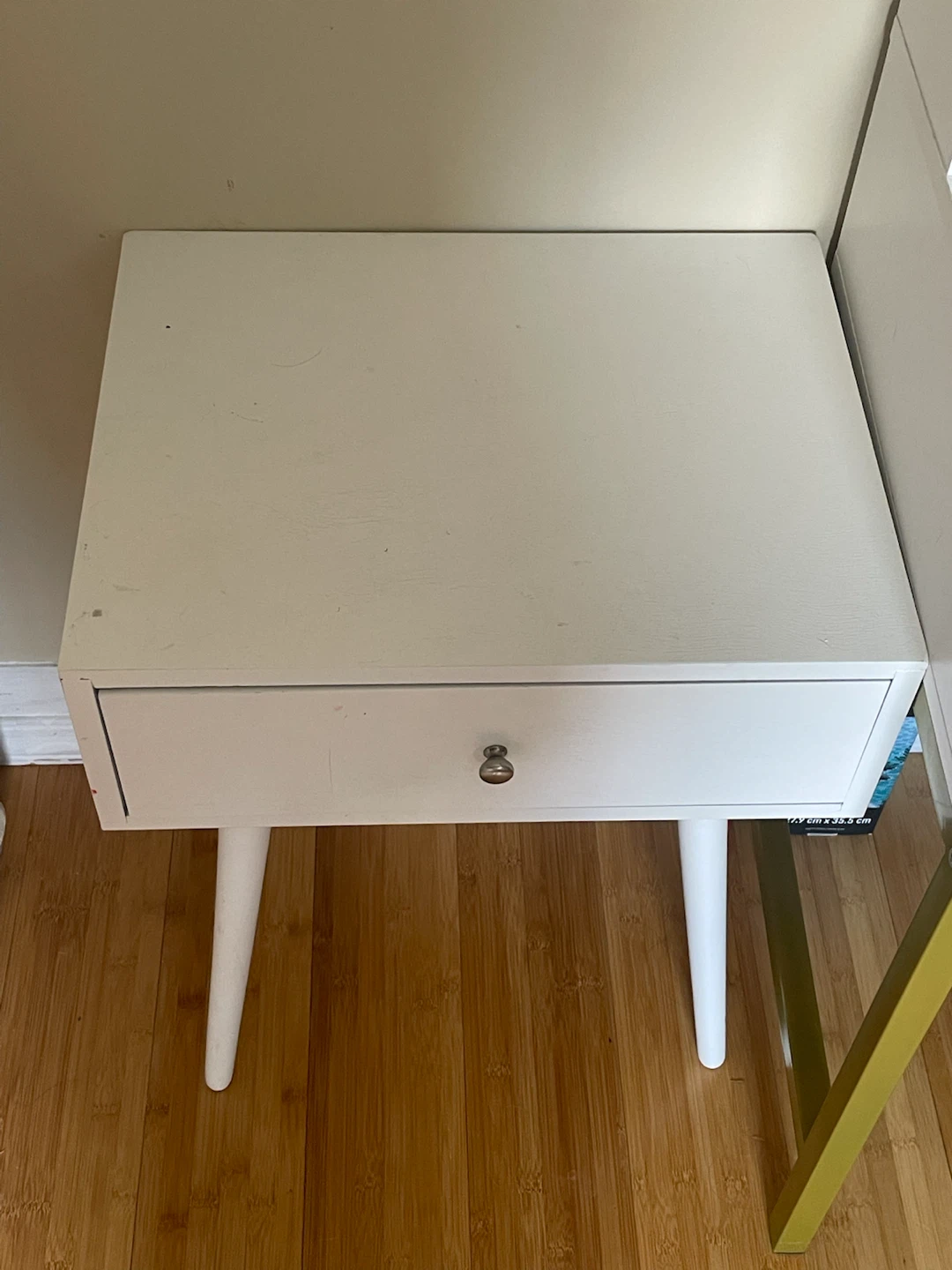White Mid-Century Modern Nightstand