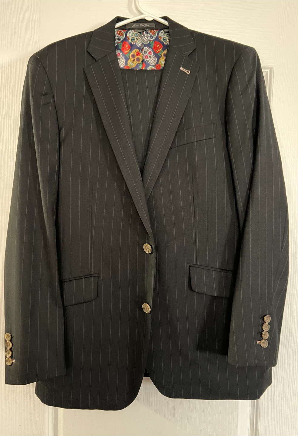 Men's Black Pinstripe 2pc Suit