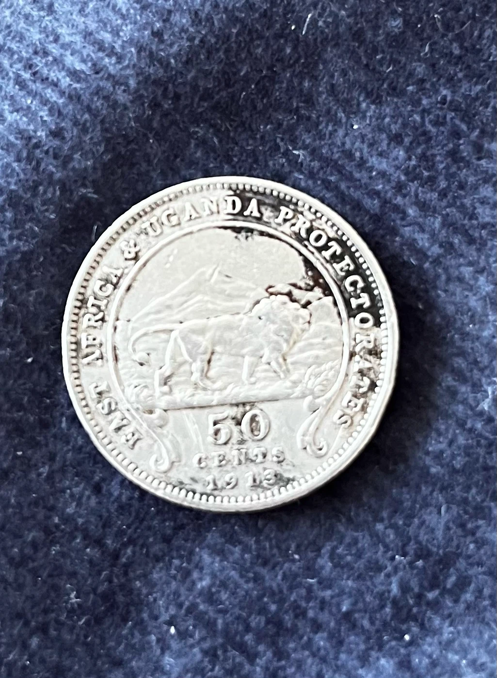 Rare coin silver East Africa & Uga Protectorates 50 Cents Coin