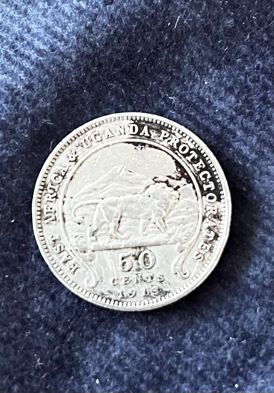 Rare coin silver East Africa & Uga Protectorates 50 Cents Coin - photo 3