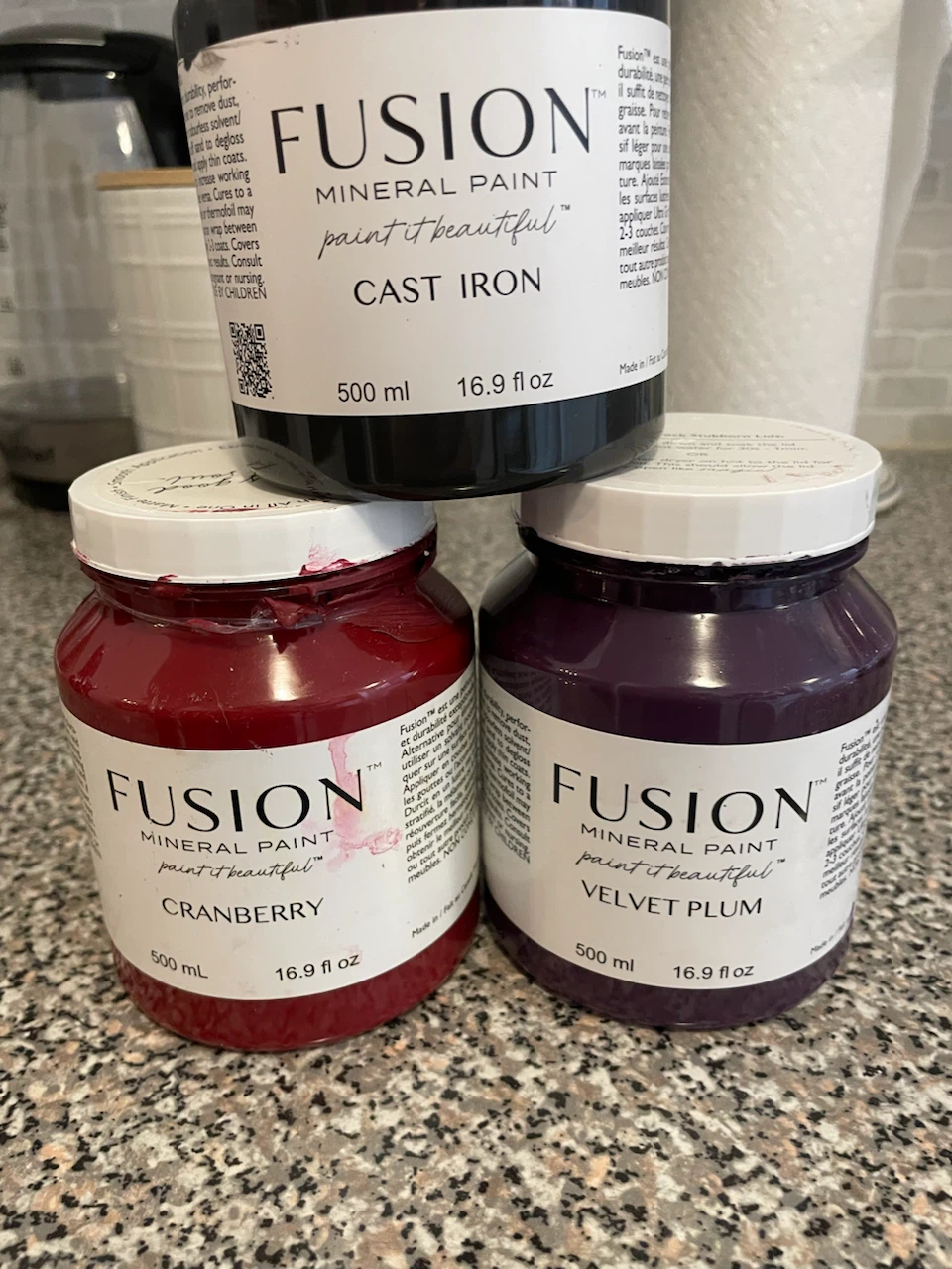 Fusion Mineral Paint - Cast Iron, Cranberry, Velvet Plum