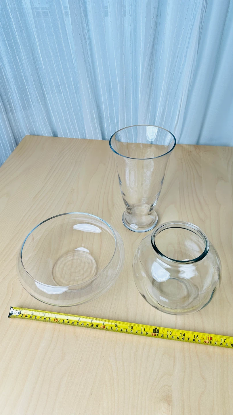 Glass Vases and Bowls Set