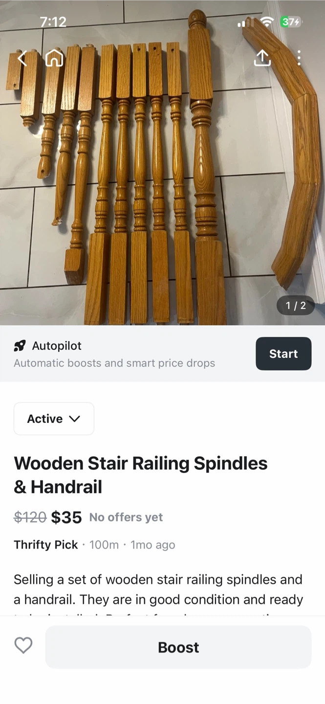 Wooden Stair Railing Spindles & Handrail