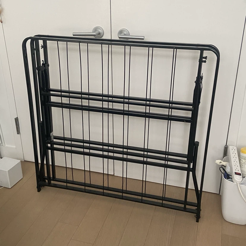 Black Metal Folding Twin Bed Frame