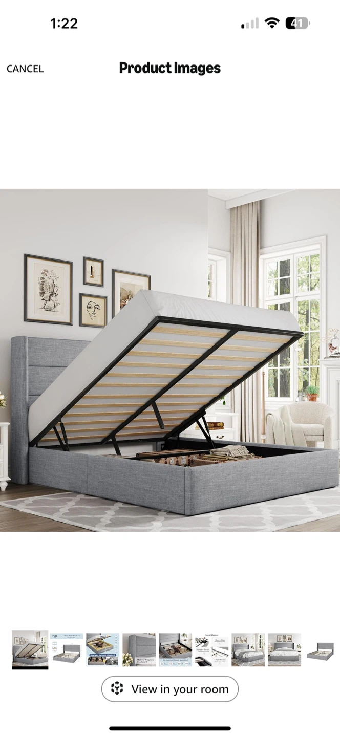 Full Size Upholstered Storage Bed Frame - photo 3