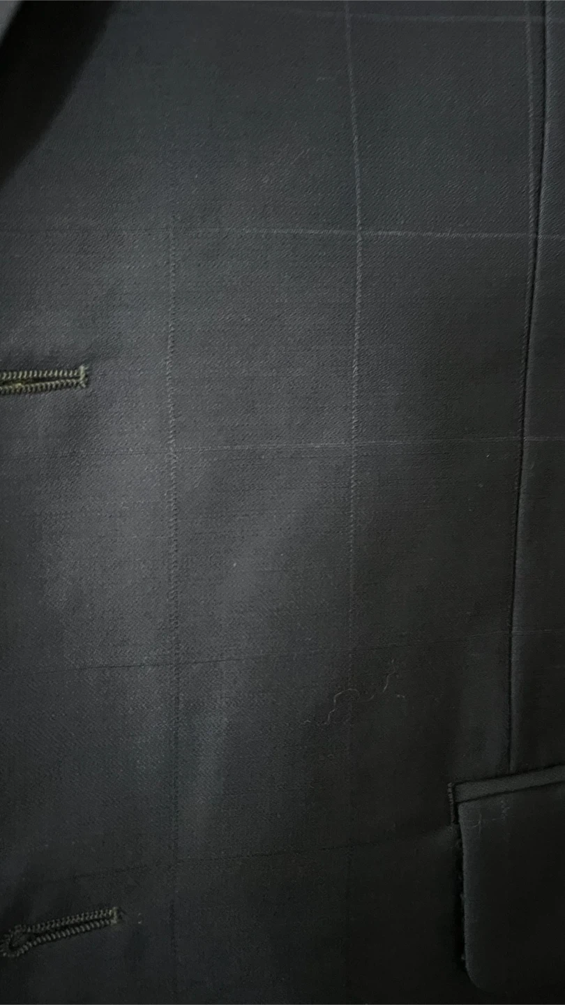 Men's Navy Blue Plaid 2Pc Suit - photo 2