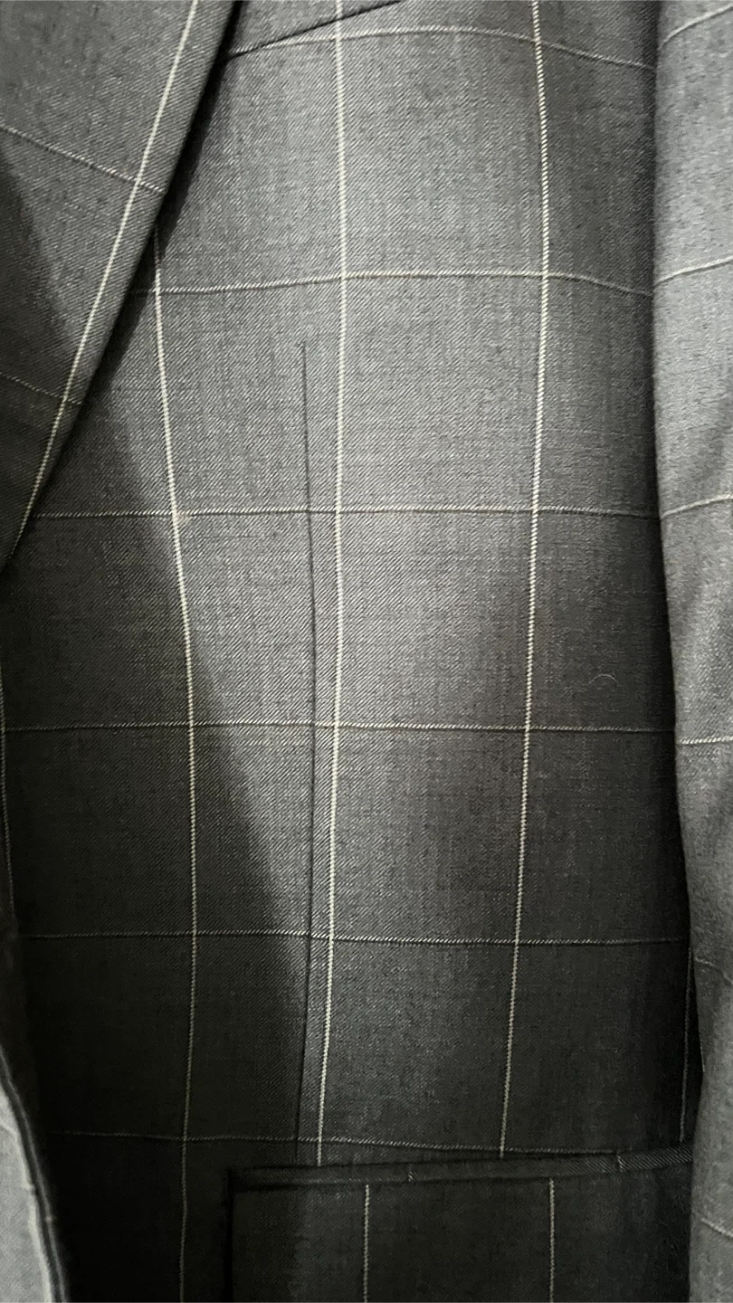 2PC Navy Plaid Suit - photo 2