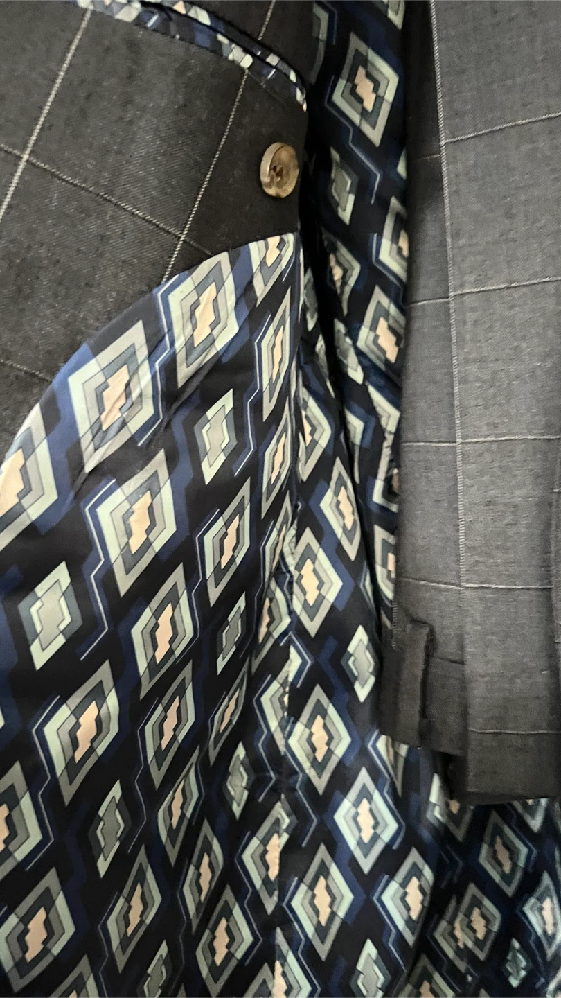 2PC Navy Plaid Suit - photo 3