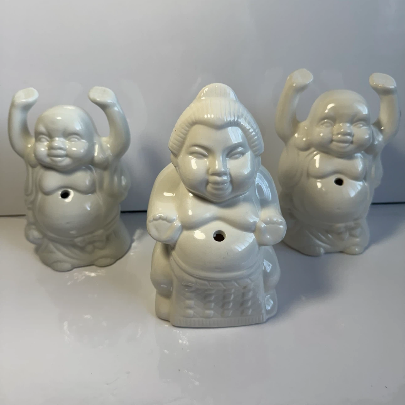 Set of 3 Ceramic Figurines - Buddha & Sumo